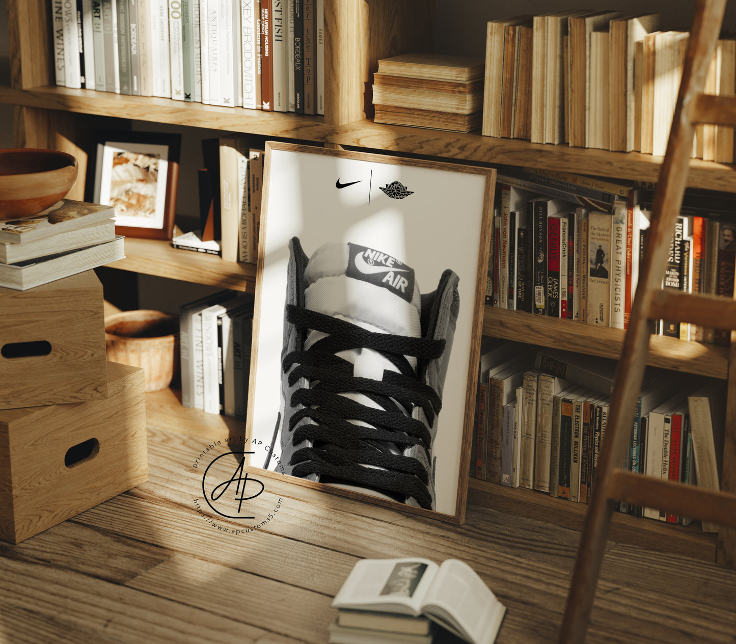 B&W Chicago Air Jordan | Sneaker Art | Digital Download