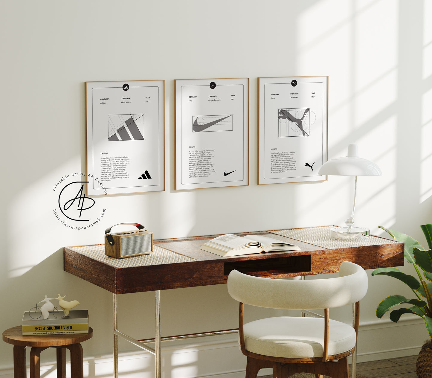 Set of 3: Adidas, Nike, Puma | Sneaker Art | Digital Download