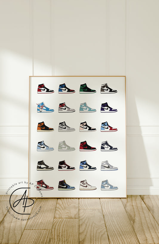 Air Jordan 1 High Collection | Sneaker Art | Digital Download