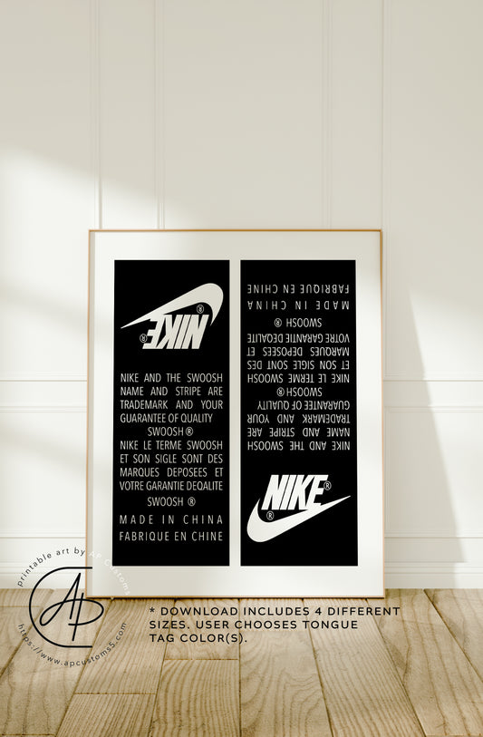 Custom Tongue Tag | Sneaker Art | Digital Download