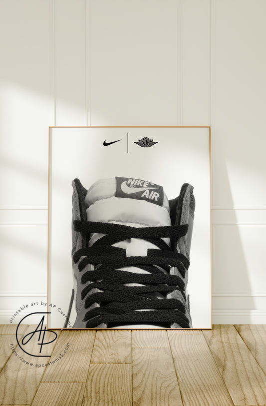 B&W Chicago Air Jordan | Sneaker Art | Digital Download