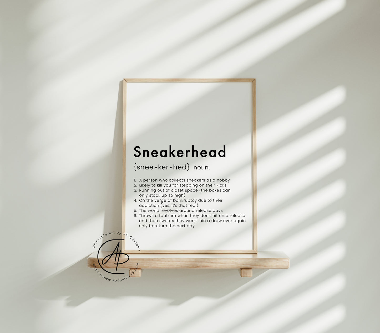 Sneakerhead Definition | Sneaker Art | Digital Download