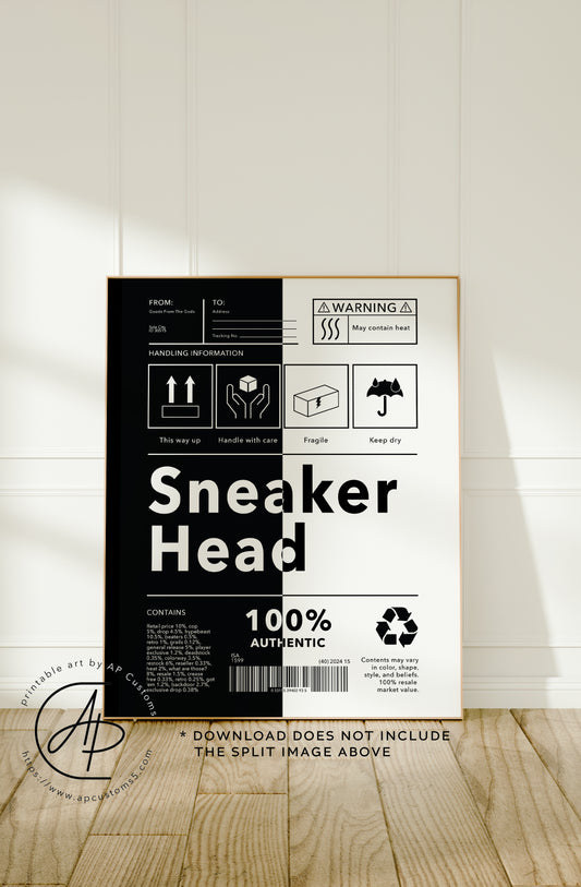 Sneakerhead Shipping Label | Sneaker Art | Digital Download