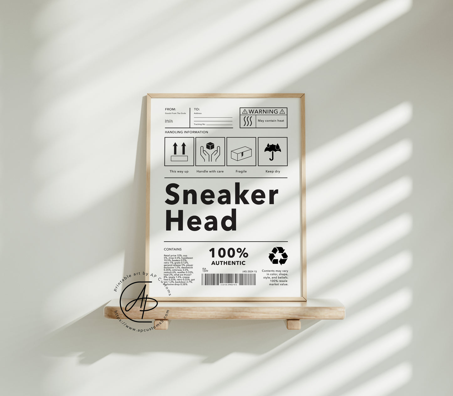 Sneakerhead Shipping Label | Sneaker Art | Digital Download