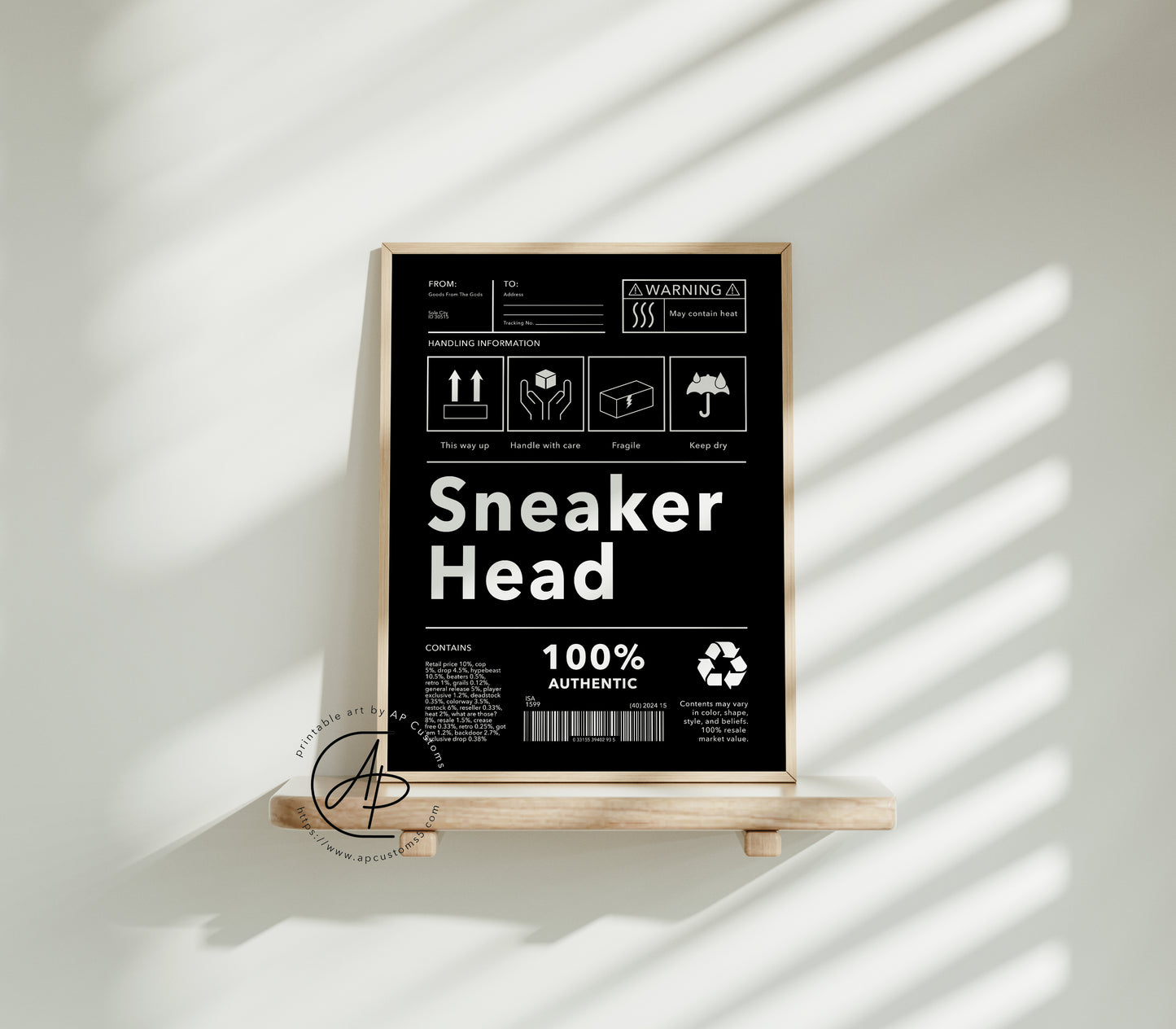 Sneakerhead Shipping Label | Sneaker Art | Digital Download