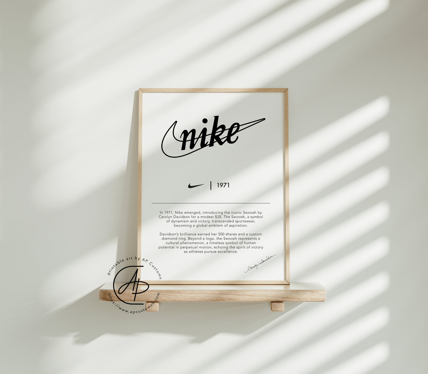 OG Nike Logo with History | Sneaker Art | Digital Download