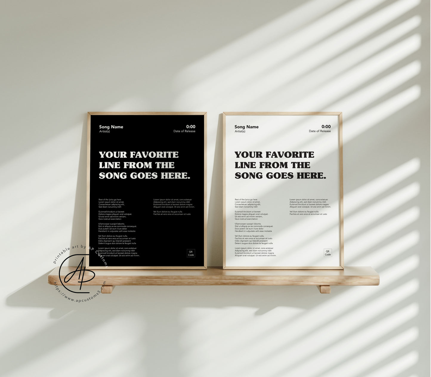 Choose Your Song Lyric | Music Art | Digital Download