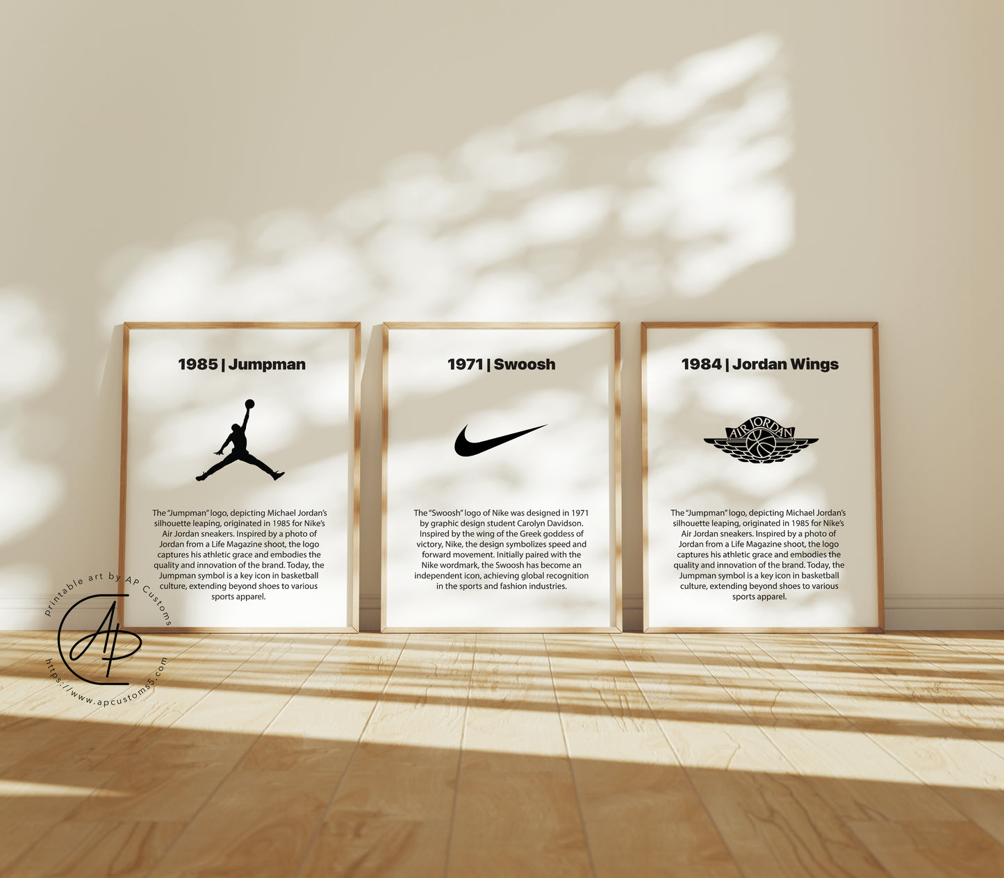 Set of 3: Jumpman, Swoosh, Jordan Wings| Sneaker Art | Digital Download