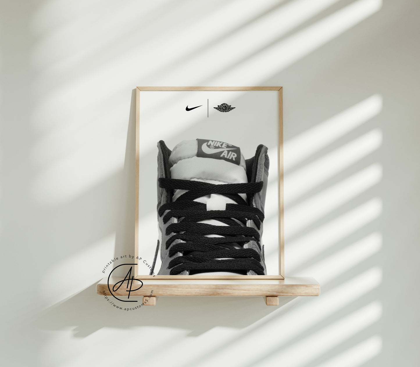 B&W Chicago Air Jordan | Sneaker Art | Digital Download