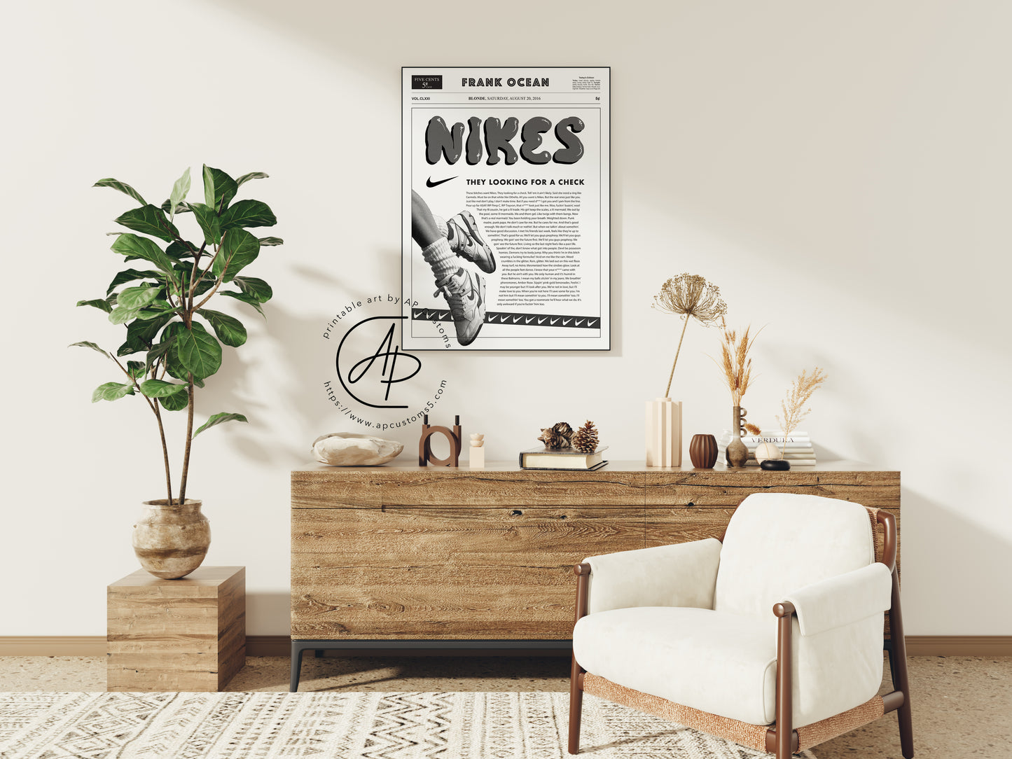 Frank Ocean - Nikes Lyrics | Sneaker Art | Digital Download