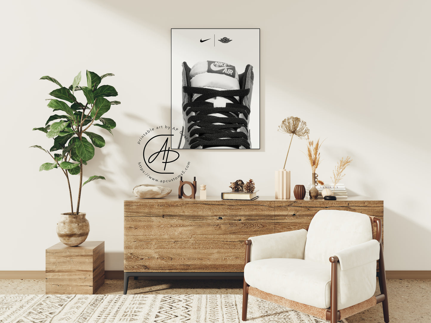 B&W Chicago Air Jordan | Sneaker Art | Digital Download