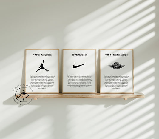 Set of 3: Jumpman, Swoosh, Jordan Wings| Sneaker Art | Digital Download