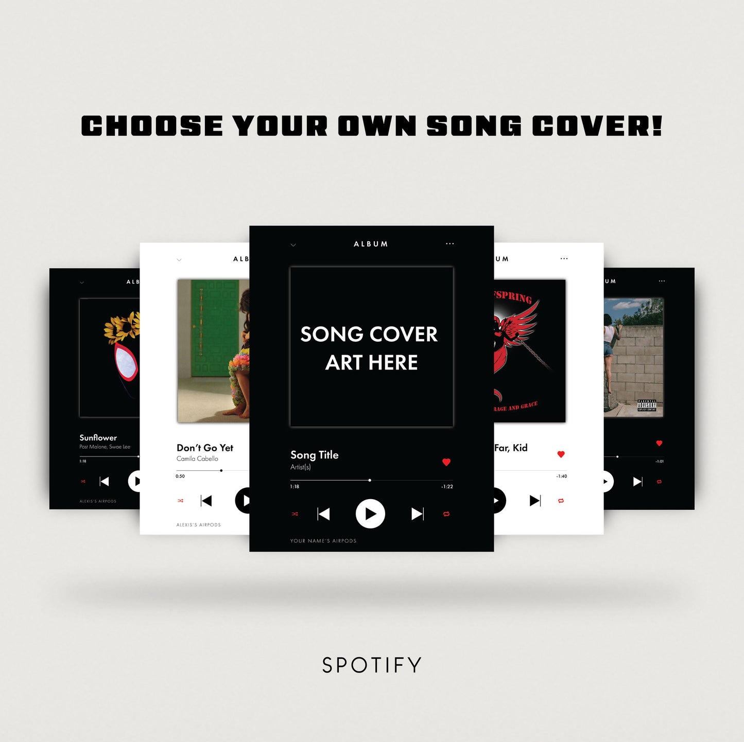 Choose Your Own Song Cover (Spotify) | Music Art | Digital Download