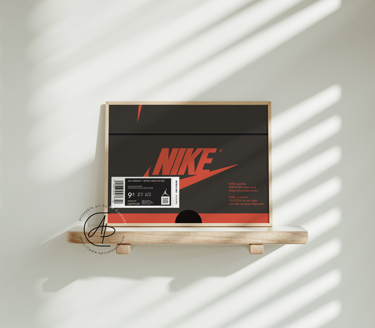 Jordan 1 Retro Top 3 Shoe Box | Sneaker Art | Digital Download