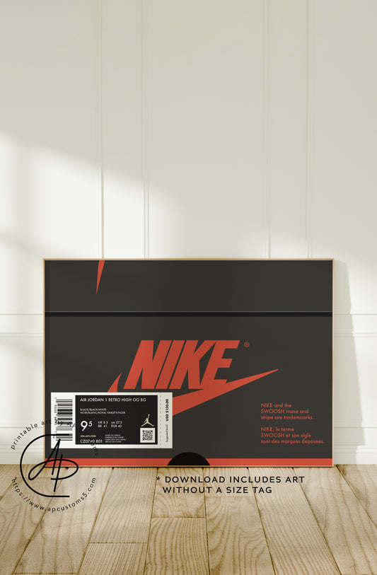 Jordan 1 Retro Top 3 Shoe Box | Sneaker Art | Digital Download