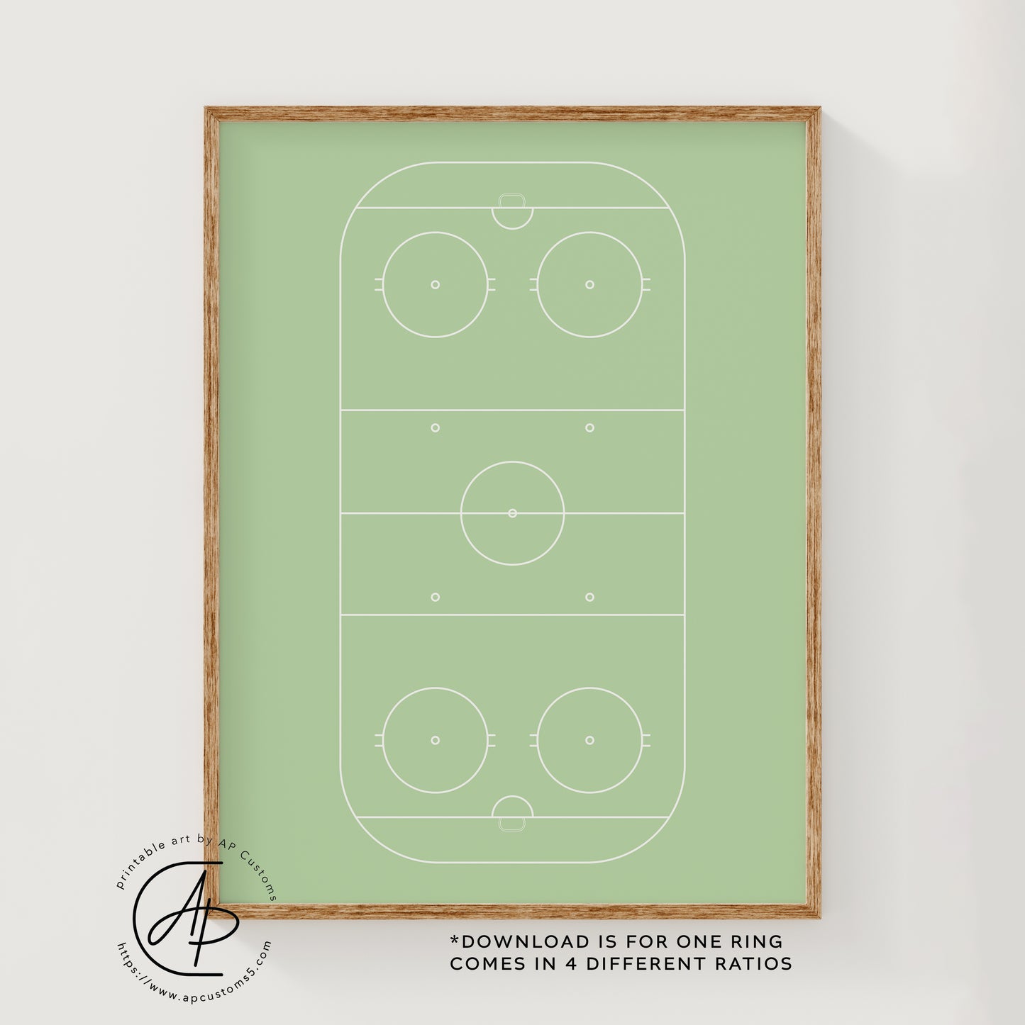 Ice Hockey Ring | Sports Print | Digital Download