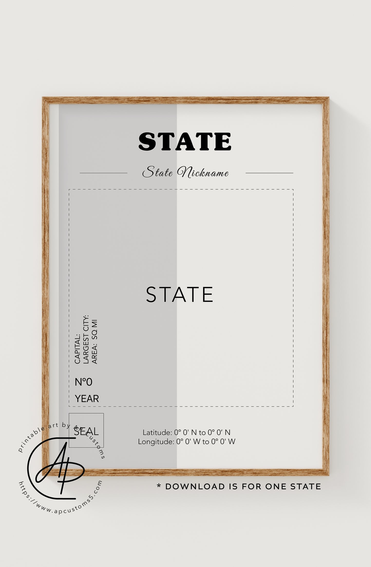 Home State Print | Destination Art | Digital Download