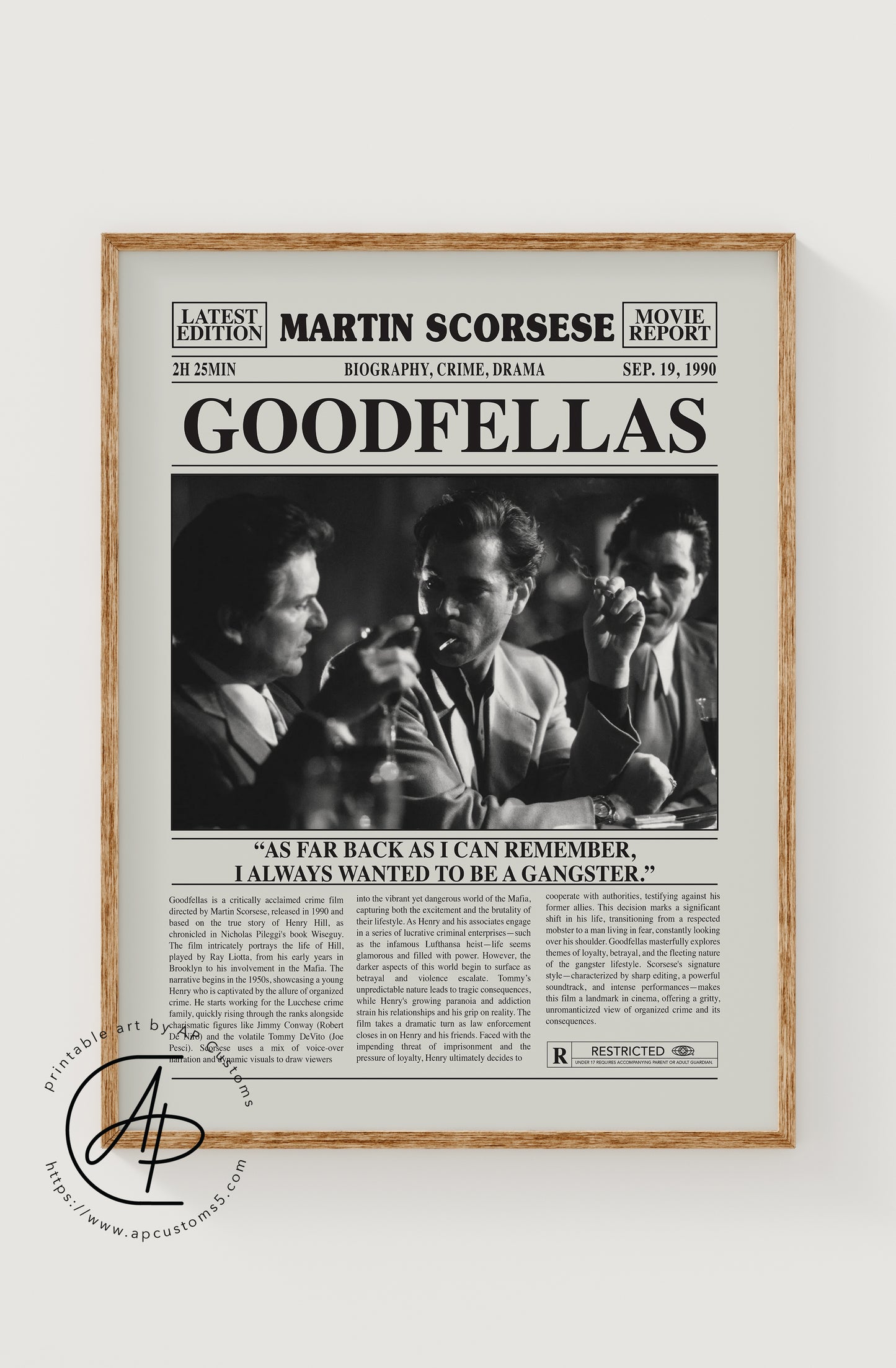 Retro Newspaper Movie/TV Show Poster | Film Art | Digital Download