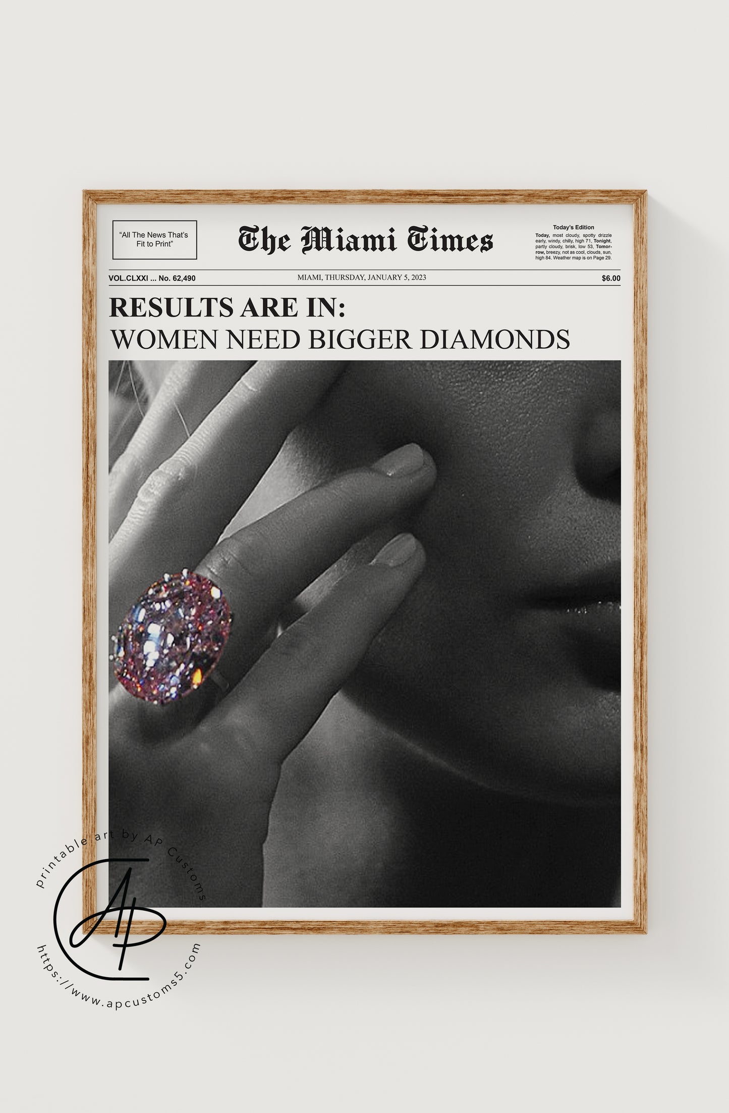 Miami Times: Women Need Bigger Diamonds | Magazine Cover | Digital Download