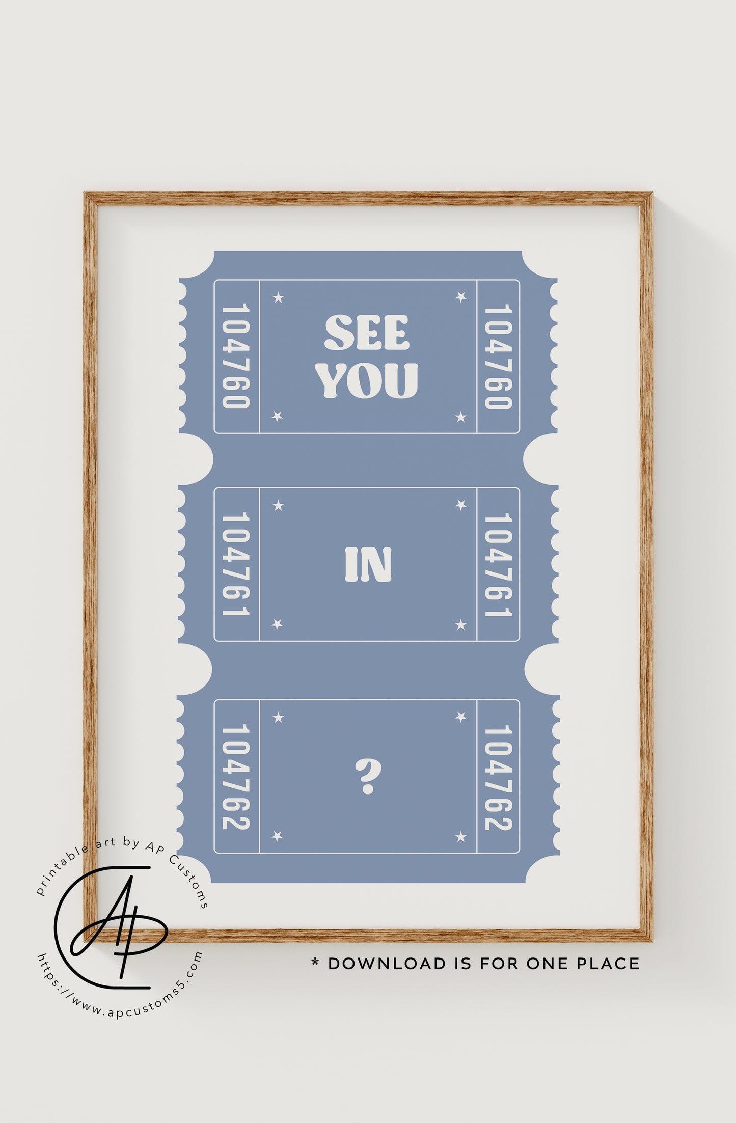Ticket Stub | Destination Art | Digital Download