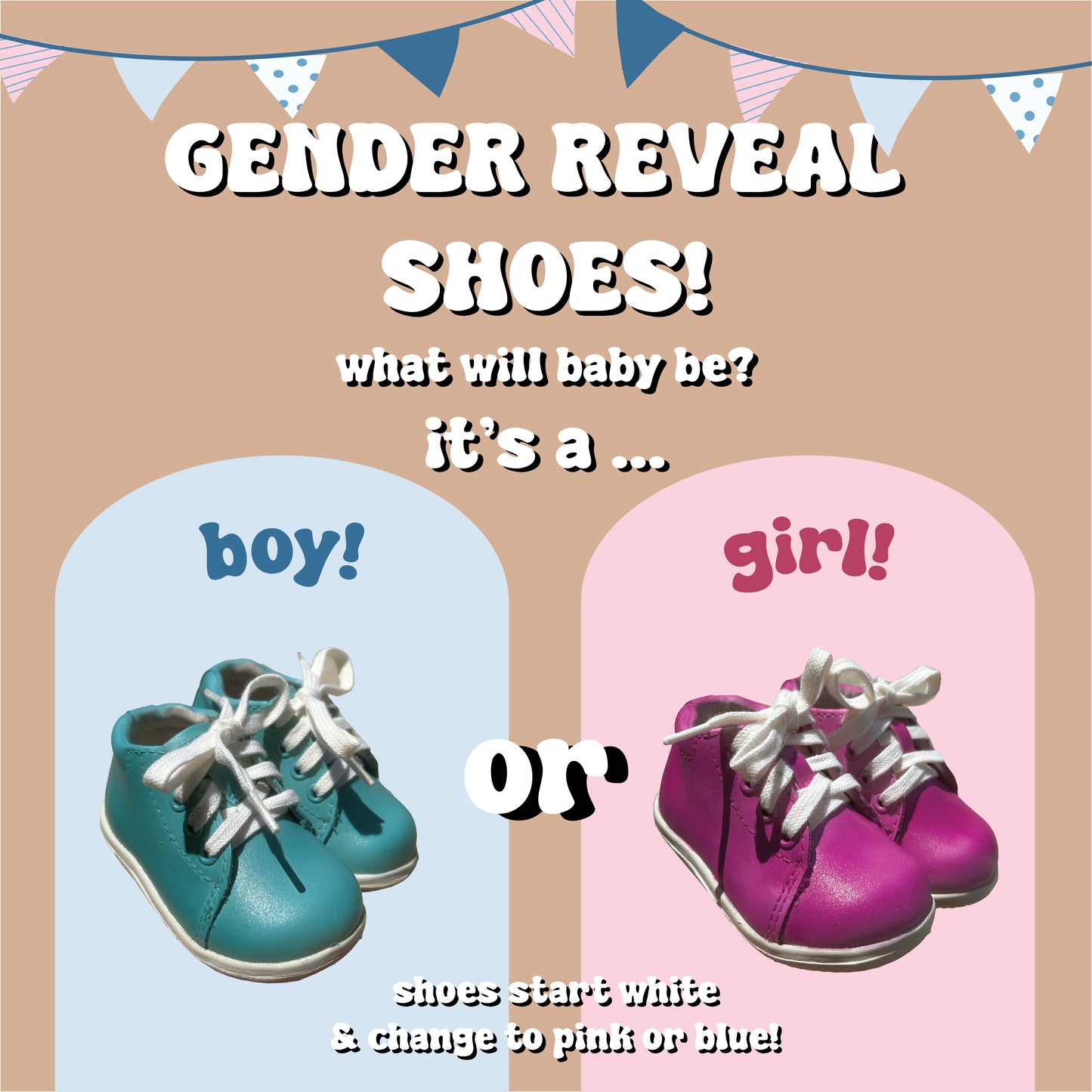Gender Reveal Baby Shoes - Boy OR Girl